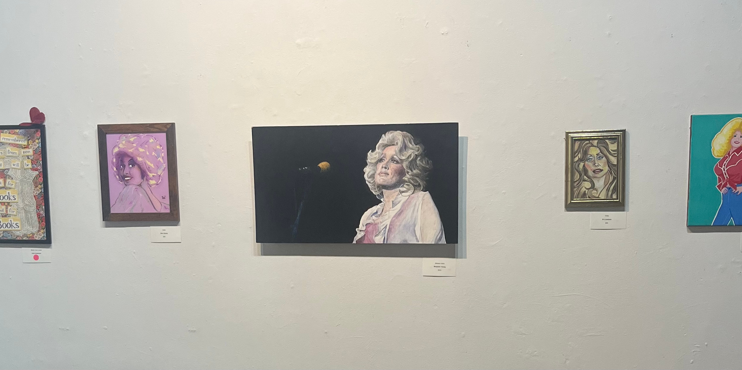 Dolly Parton artwork at an exhibit